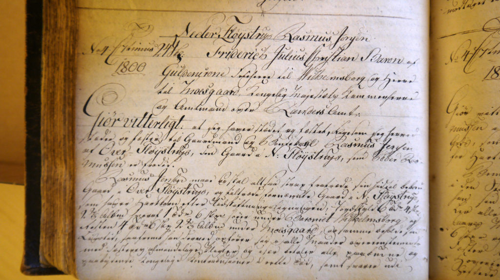 Fæsteprotokollen Moesgaard Gods, Rasmus Jensens fæstebrev 22. juli 1800